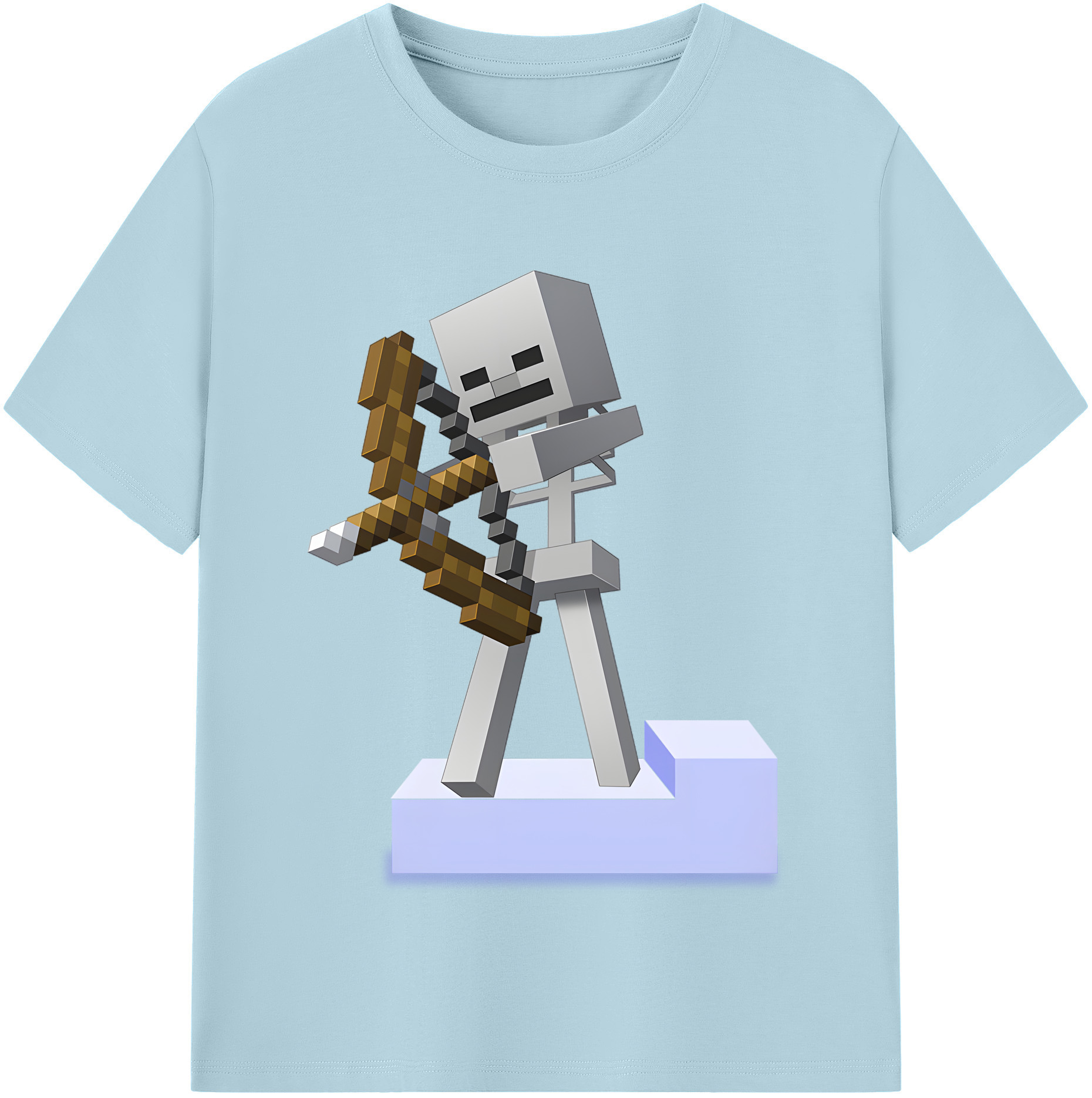 （画像用） マインクラフト ブロックの世界 Minecraft MC Block world 綿100％半袖Tシャツ（フロントプリント）